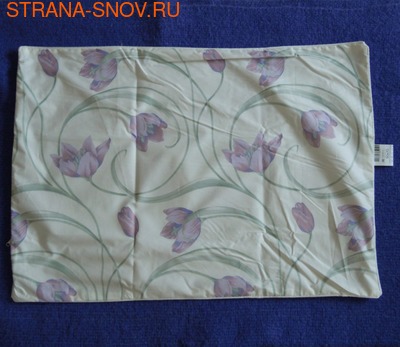 Наперник на подушку хлопок тик 50х70 кремовый Тюльпаны (фото, вид 1)